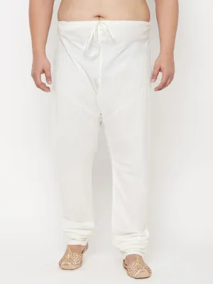 VASTRAMAY Men's Cream Silk Blend Pyjama