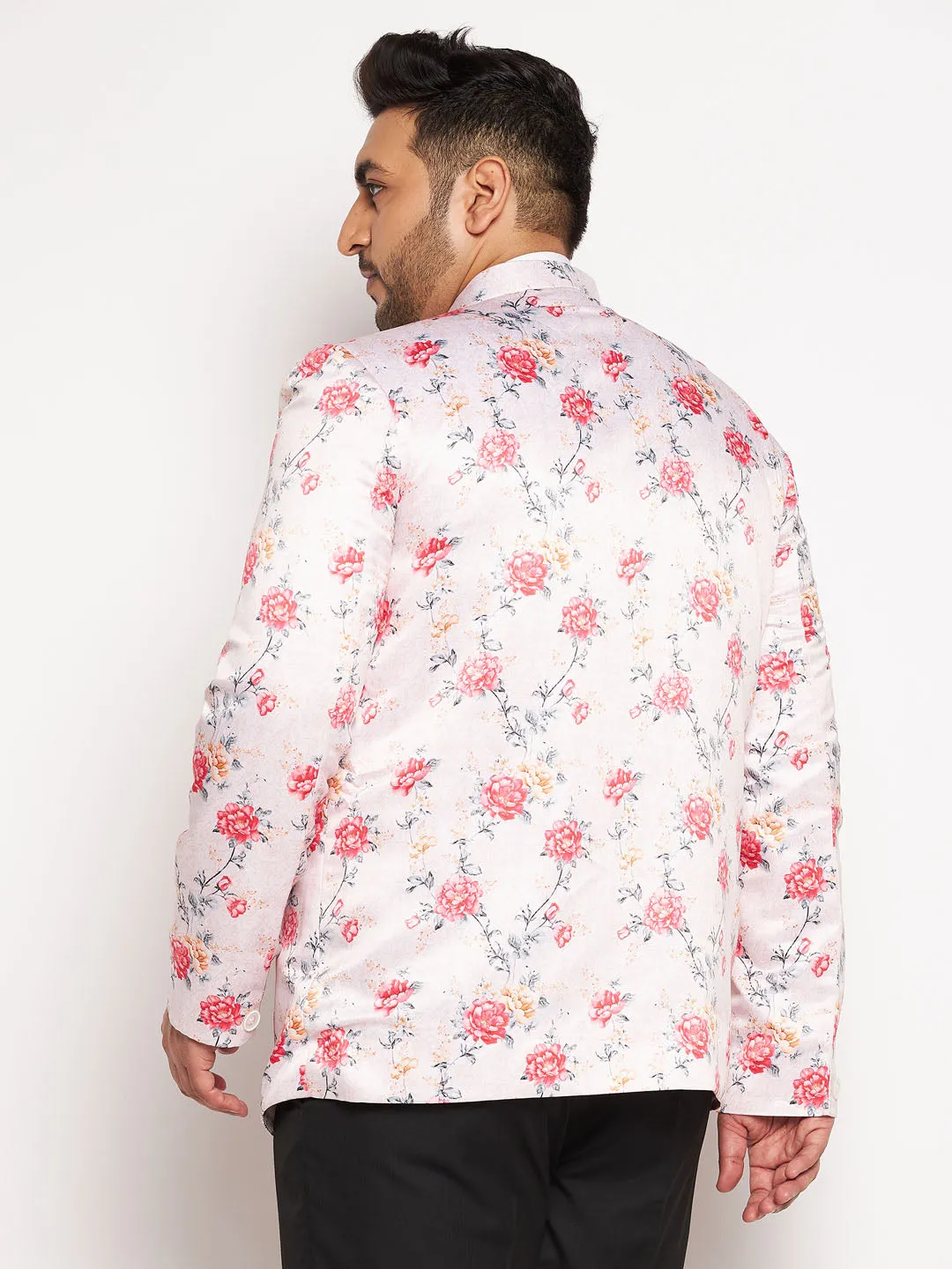VASTRAMAY Men's Peach Silk Jodhpuri