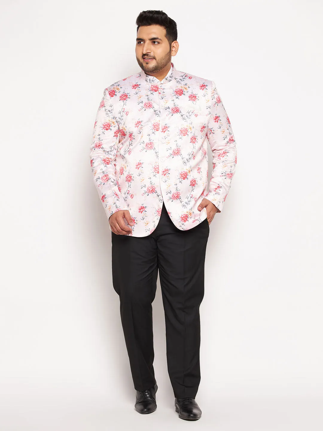 VASTRAMAY Men's Peach Silk Jodhpuri