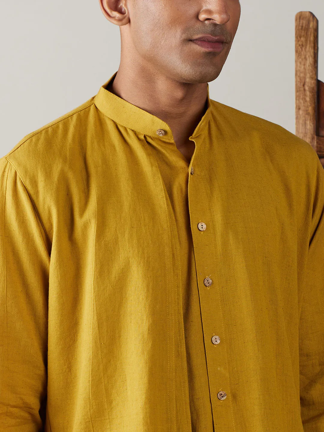 VASTRAMAY Mustard Cotton Cool Dyable Kurta