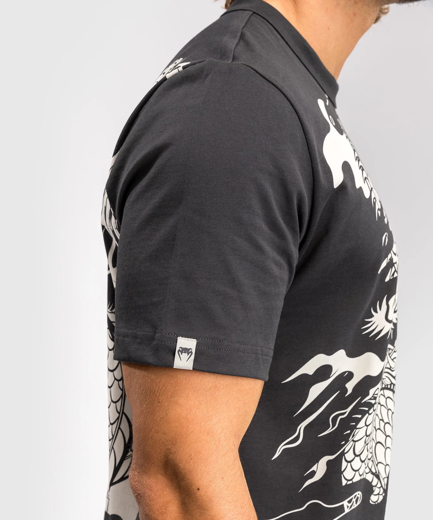 Venum Dragon’s Flight Men’s T-Shirt - Charcoal Grey/Cream White