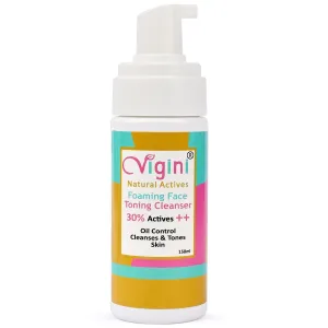 Vigini 30% Actives Anti-Acne Oil Control Foaming Toner Deep Cleanser Soap Free Face Wash Men Women  150ml |