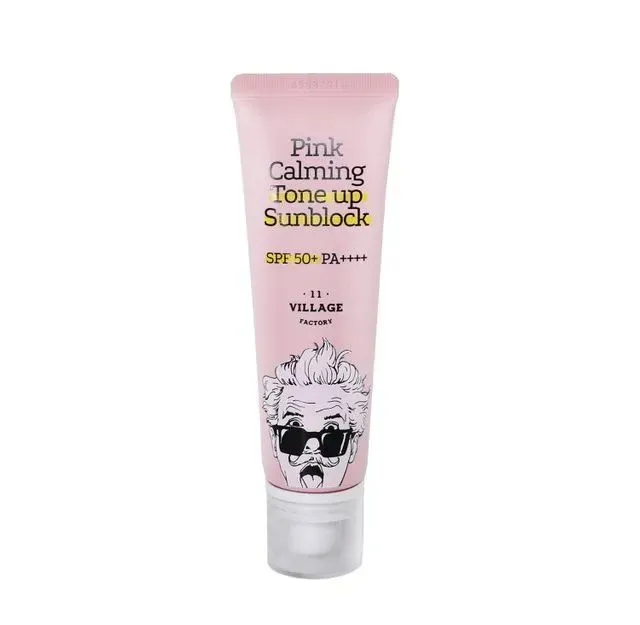 VILLAGE 11 FACTORY Pink Calming tone up Sunblock SPF 50  PA    تون اب واقي الشمس