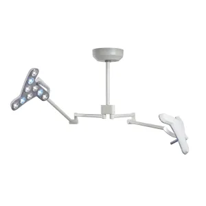 Waldmann D16206000, TRIANGO Fokus 100-3 C LED Medical Procedure Light, Dual Head, 200,000 lux, Ceiling Mounted, Dimming, Color Changing, Adj. Light Field