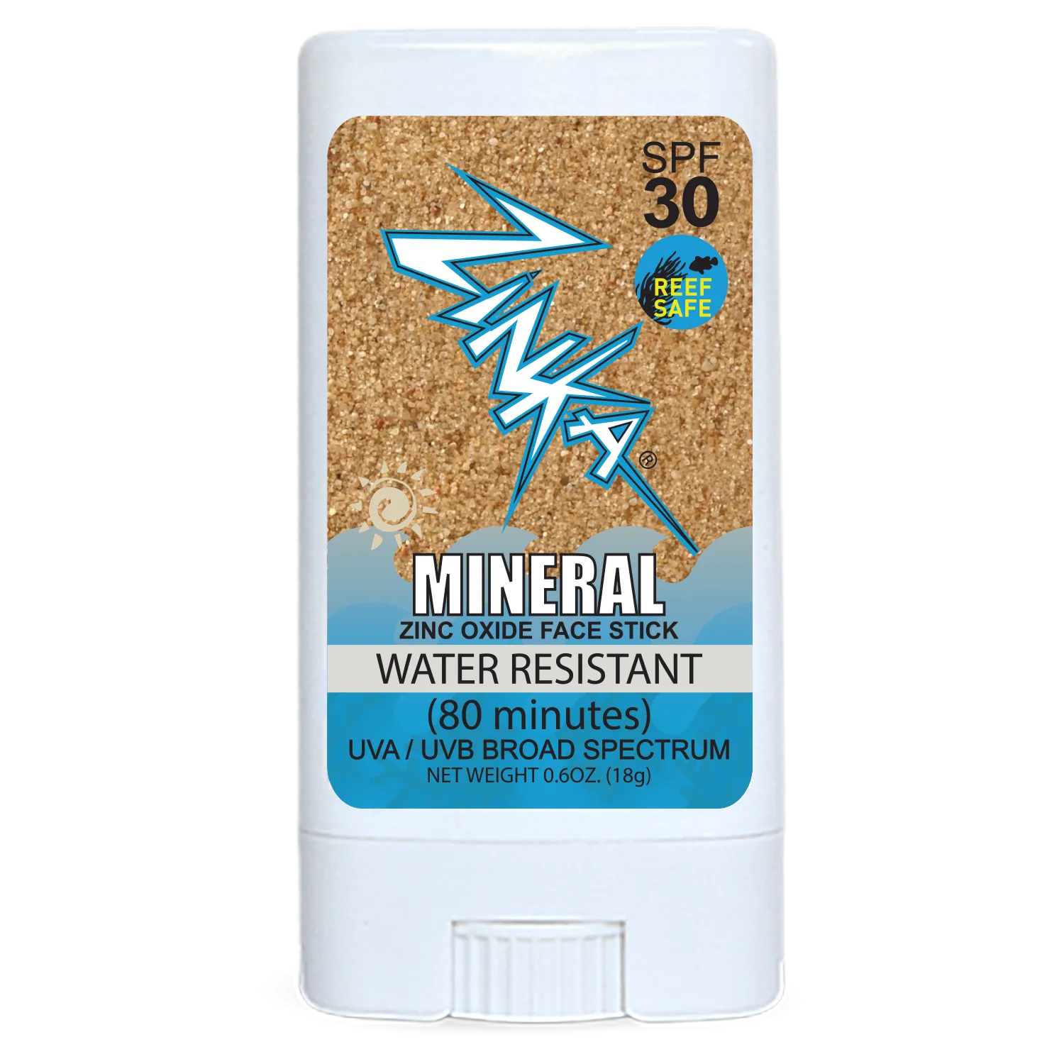 Zinka Sunscreen Mineral SPF 30 Zinc Oxide Face Stick - Miner